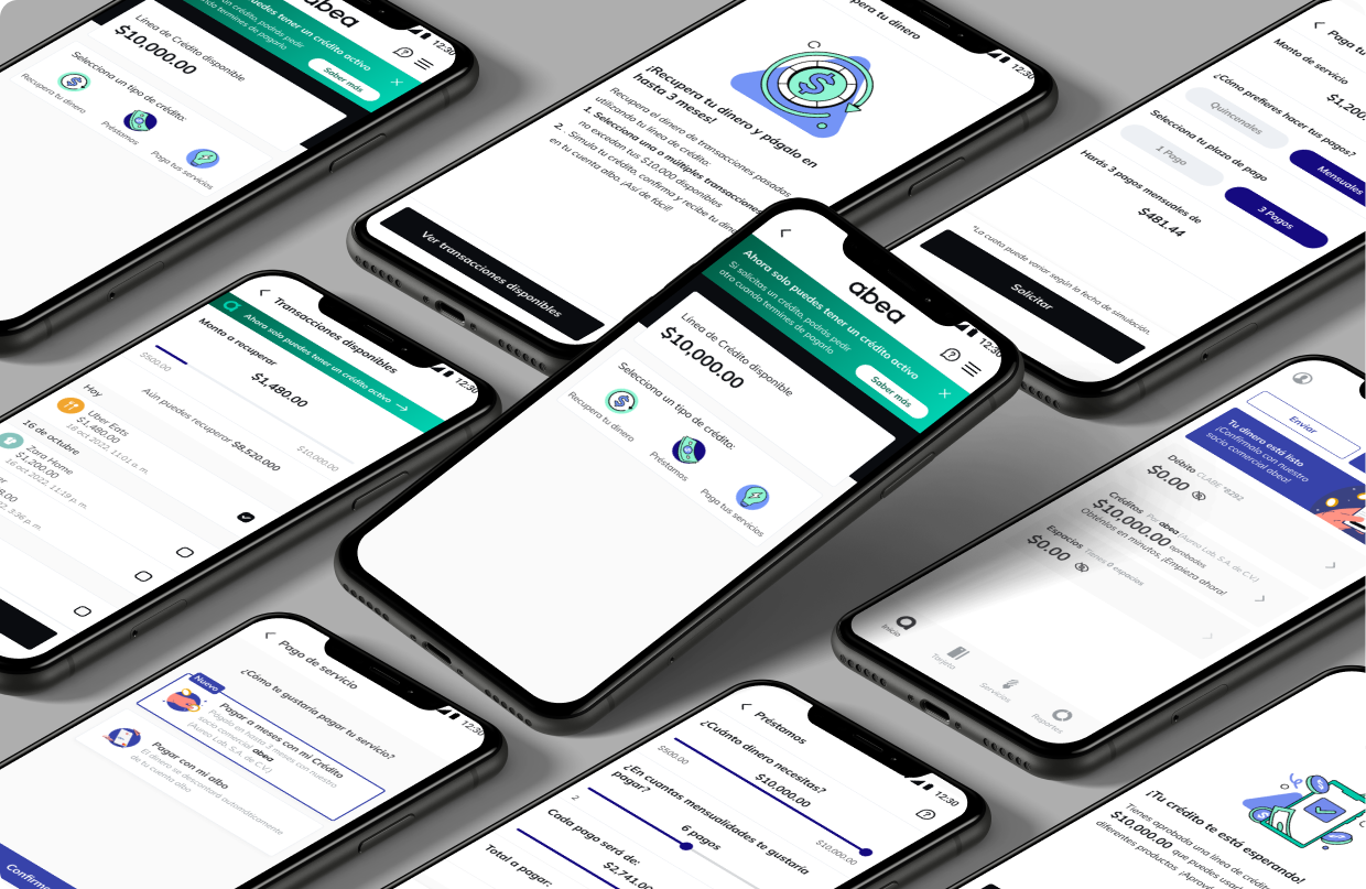 Abea lending access screens isometric overview